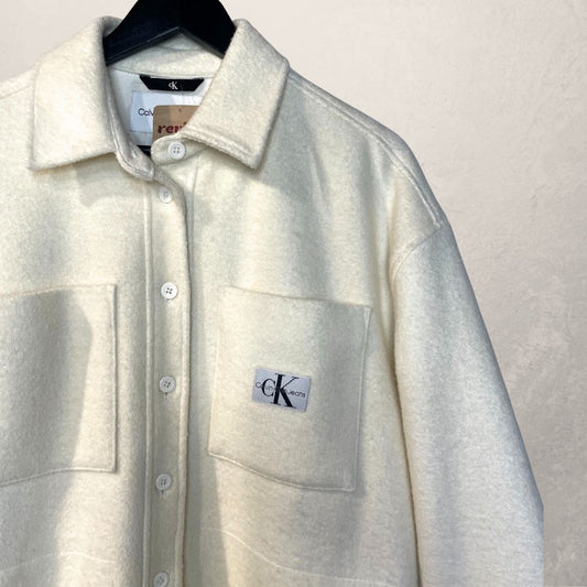 CKJ white felt overshirt jacket M