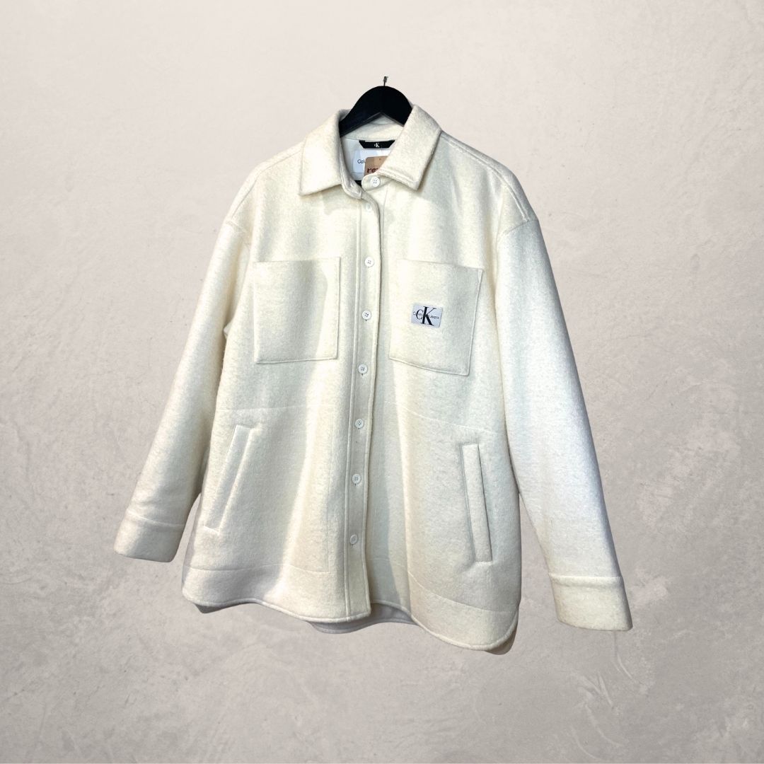 CKJ white felt overshirt jacket M