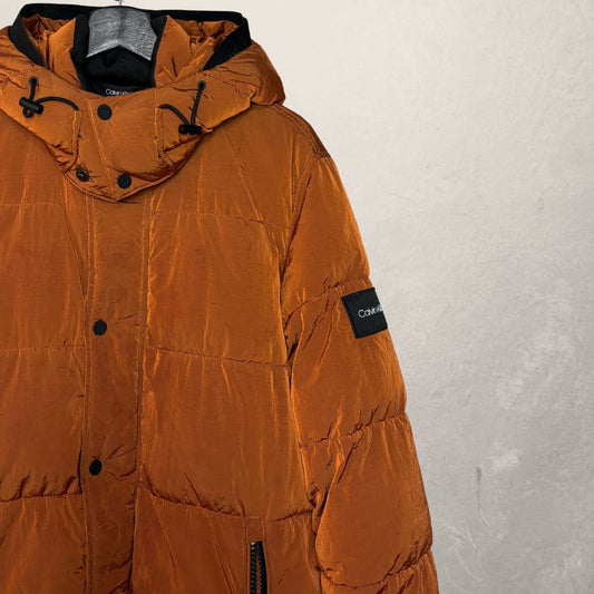 CK orange shine puffer jacket M (good)
