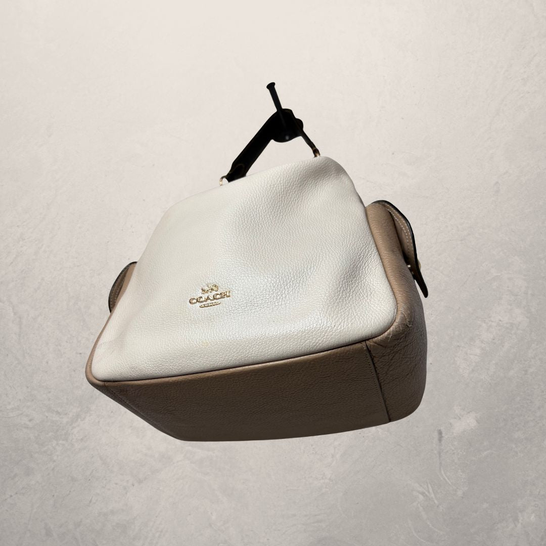 COACH Beige/Black Pennie Shoulder Bag