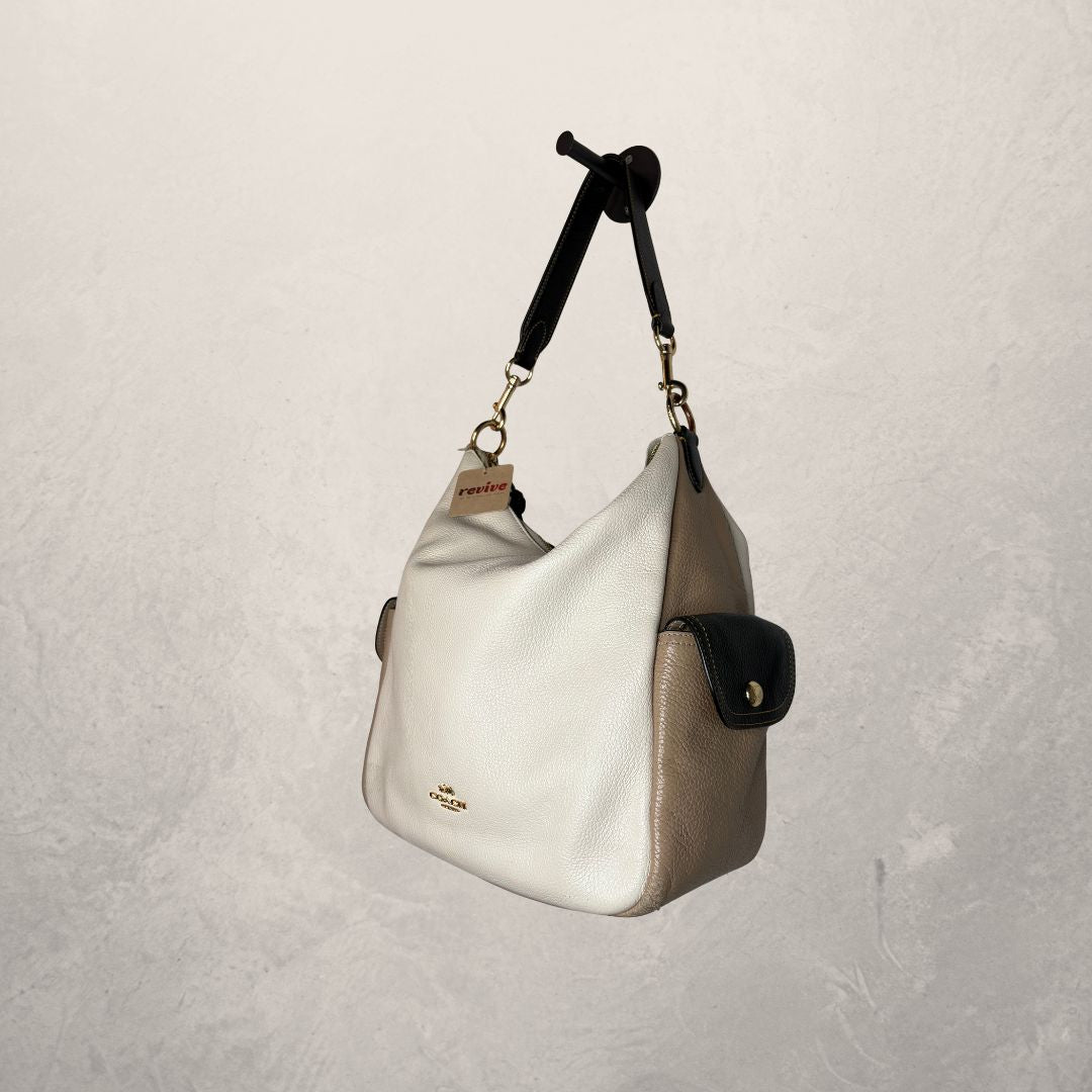 COACH Beige/Black Pennie Shoulder Bag