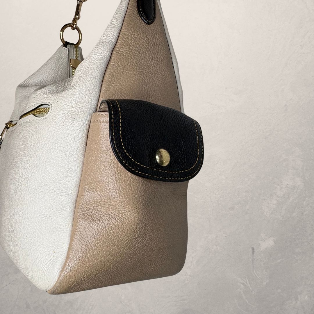 COACH Beige/Black Pennie Shoulder Bag