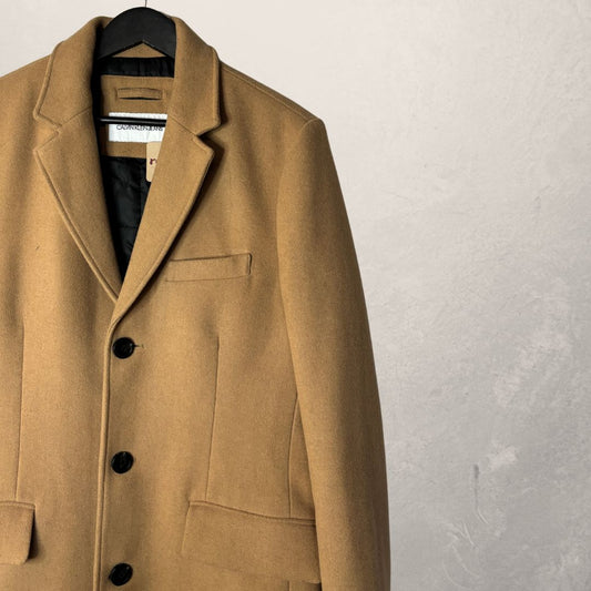 Calvin Klein camel woolblend coat M