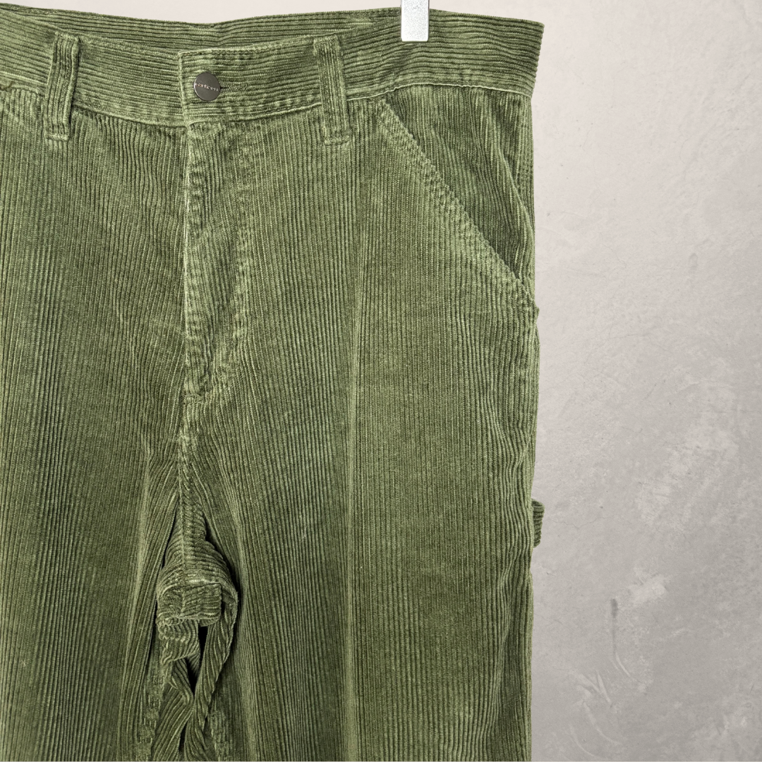 Carhartt WIP groene corduroy cargobroek 30 x 32