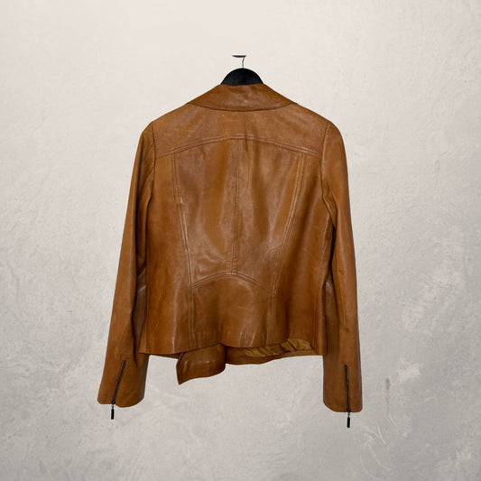 Caroline Bliss cognacbruin leren jasje S/M