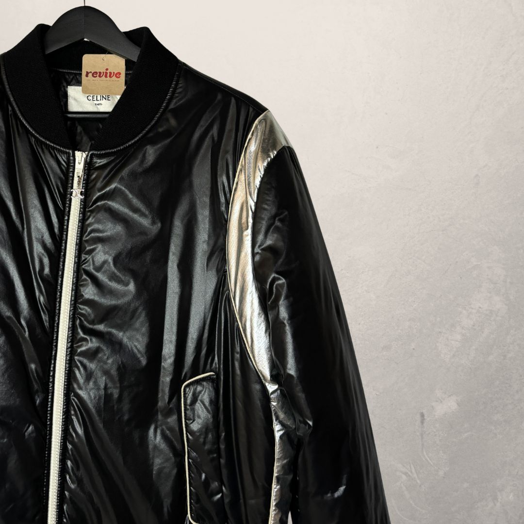 Celine black and silver bomber jacket 52