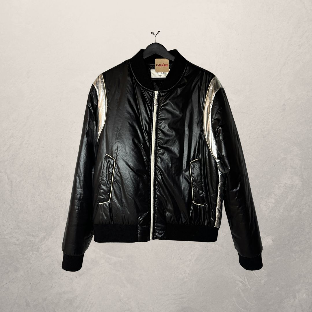 Celine black and silver bomber jacket 52