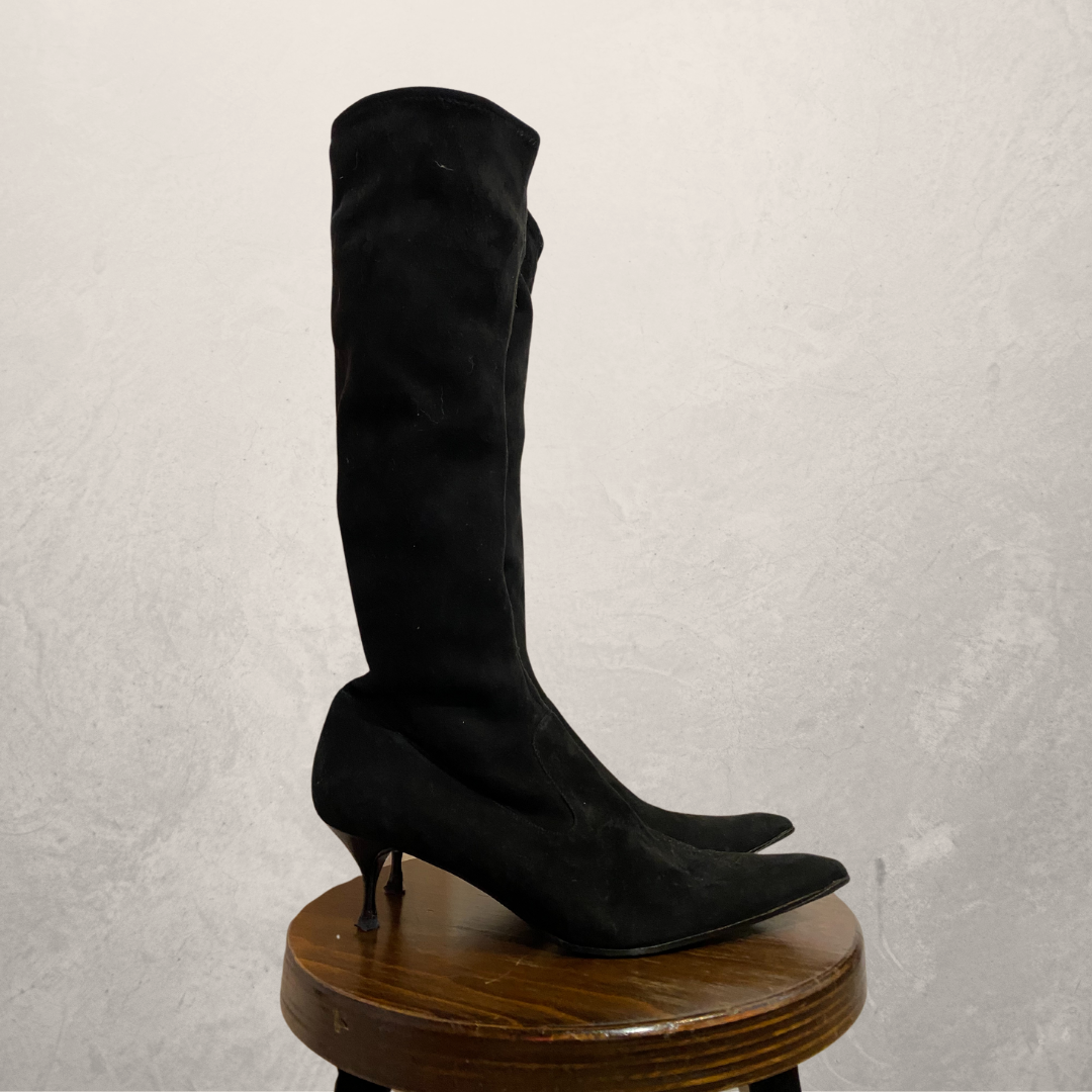 Celine black suede knee hi boots 39.5