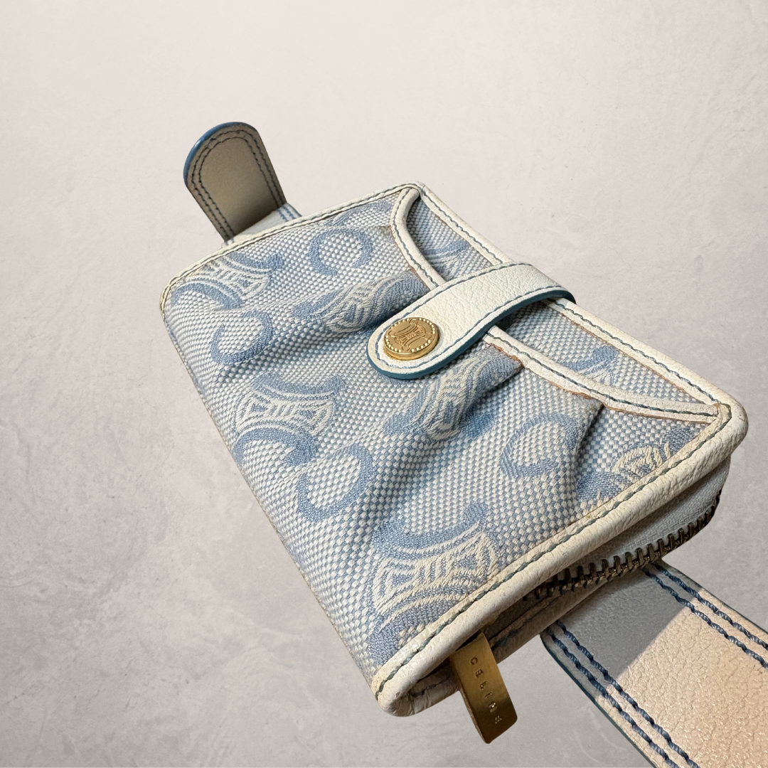 Celine blue/white with gold hardware belt bag OS