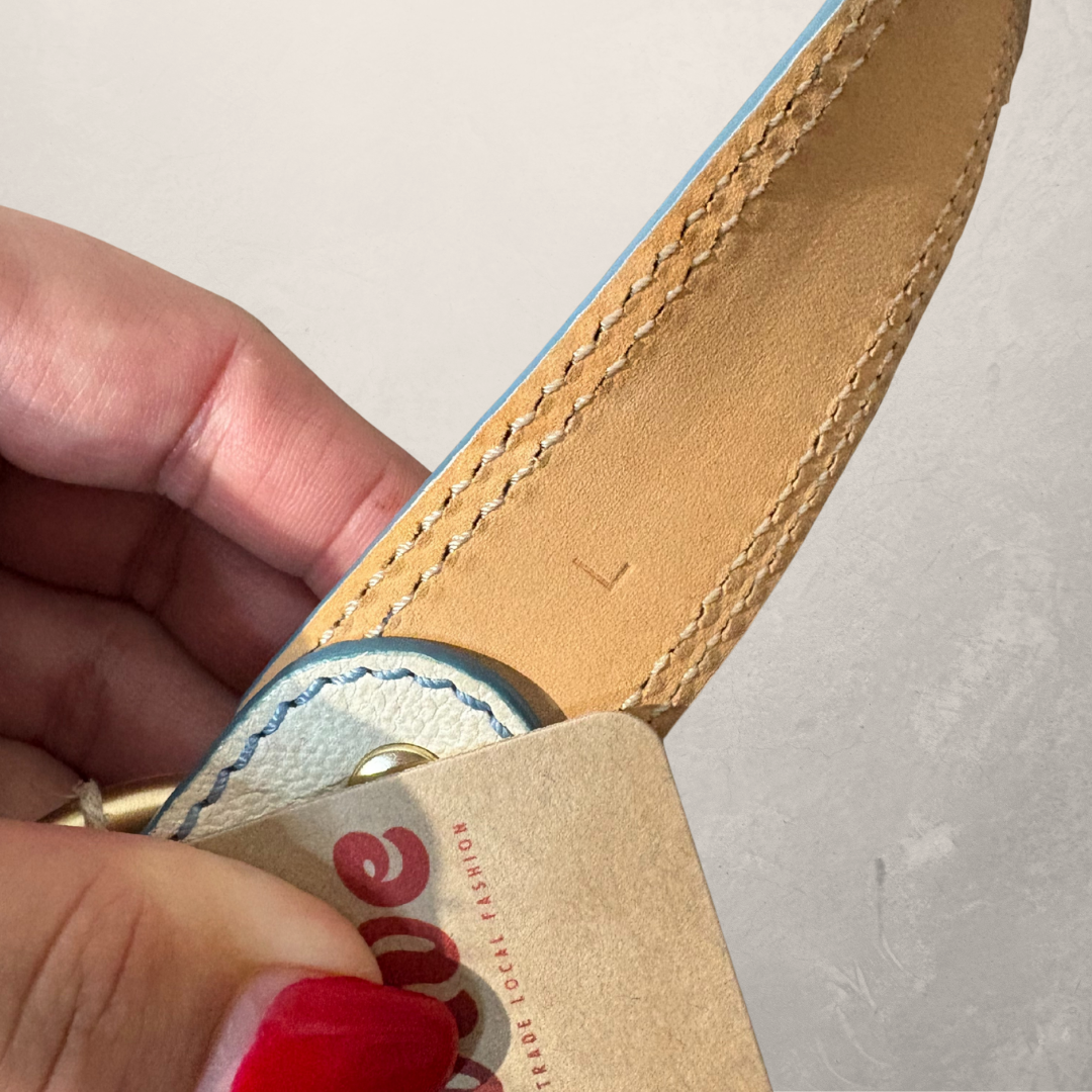 Celine blue/white with gold hardware belt bag OS