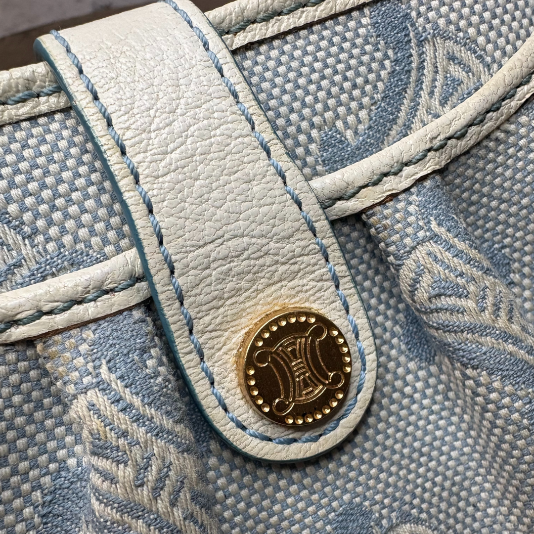 Celine blue/white with gold hardware belt bag OS