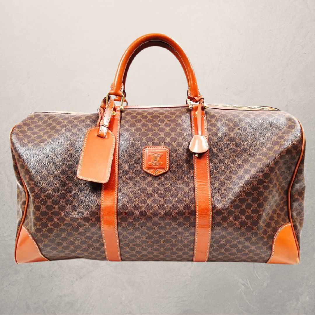 Celine Boston Keepall bruine leren monogramtas