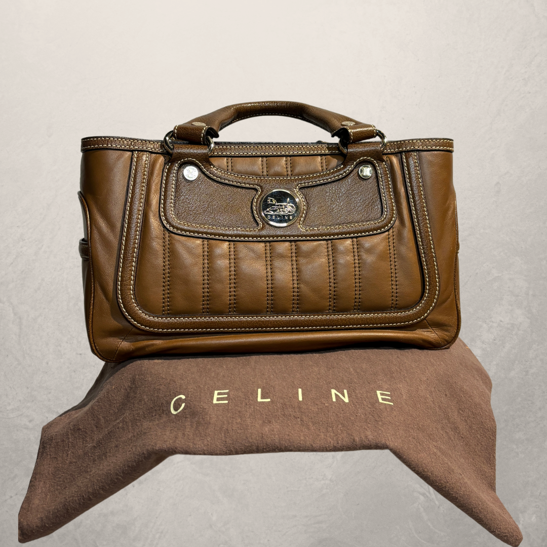 Céline brown leather handbag medium - by RomaeStudios