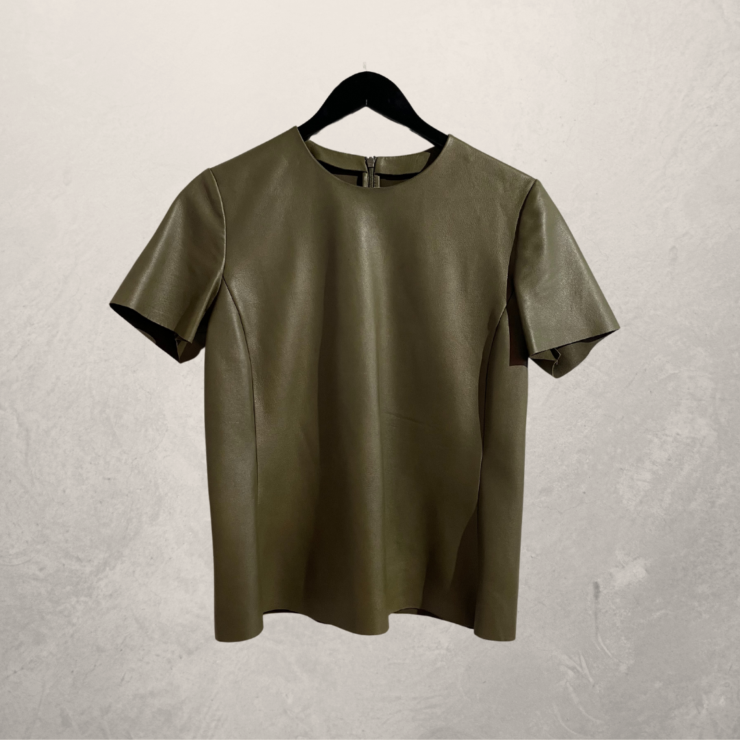 Celine green 100% lambskin top S