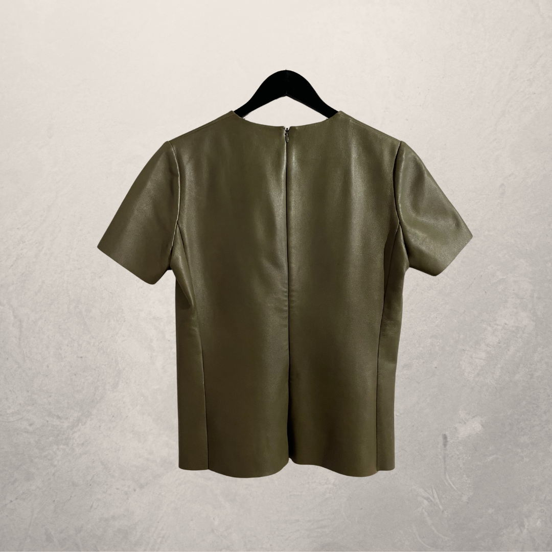 Celine green 100% lambskin top S