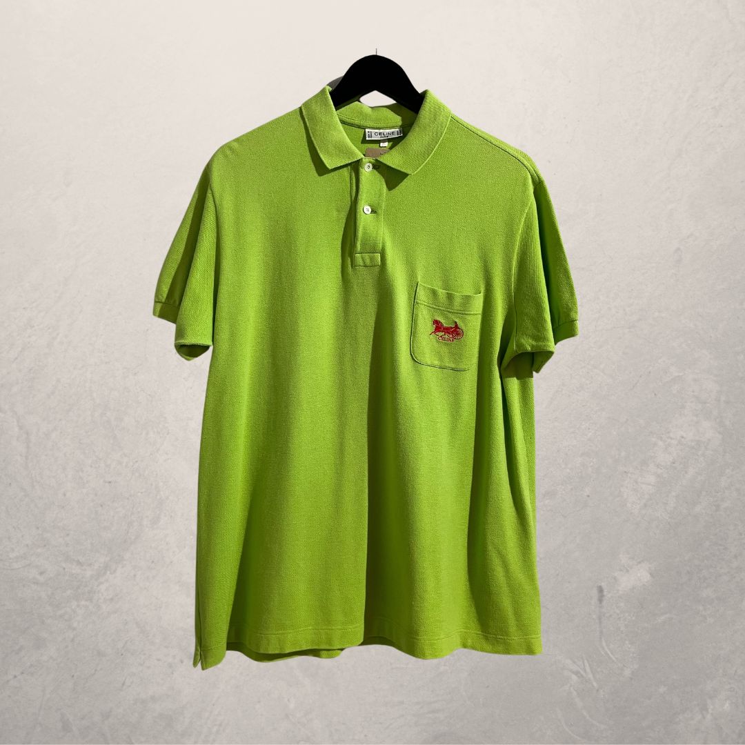 Celine lime poloshirt L