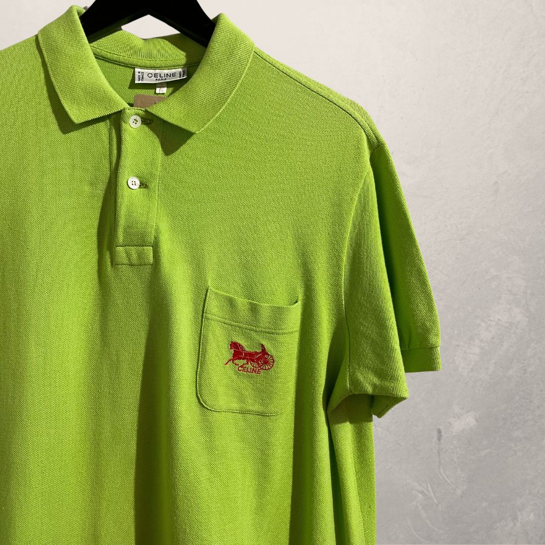 Celine lime poloshirt L