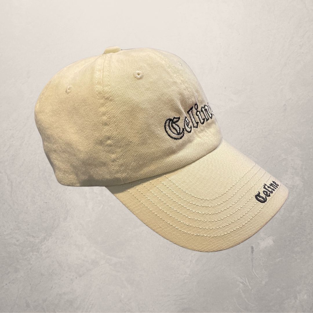 Celine white canvas logo baseball cap