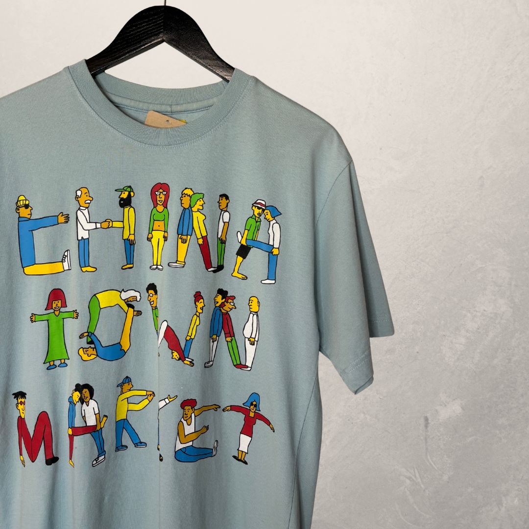 Chinatown market light blue graphic t shirt S