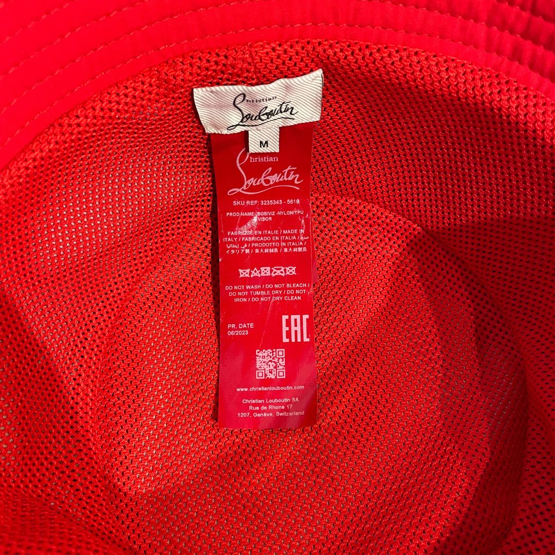 Christian Louboutin veelkleurige nylon vissershoed met afneembaar vizier OS