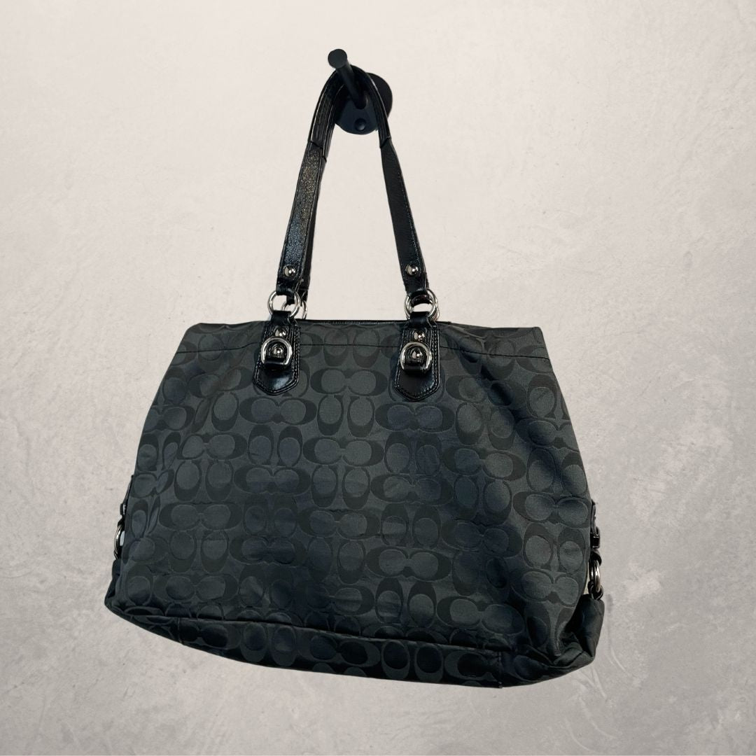 Coach black monogram shoulderbag