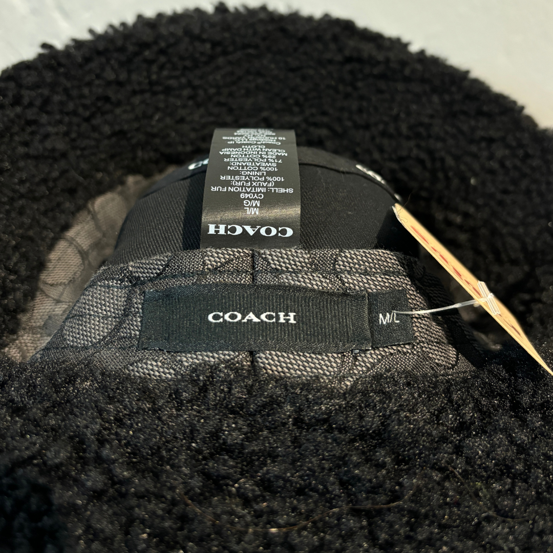 Coach black teddy bucket hat M/L