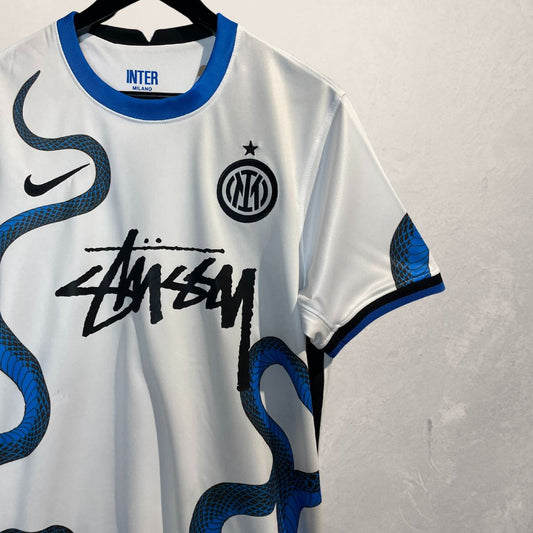 Concept Stussy Replica x ICM white blue football jersey L