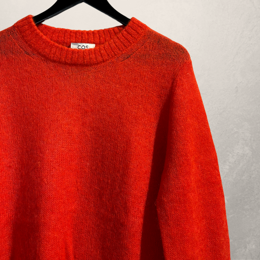 Cos oranje mohair wol mix trui L