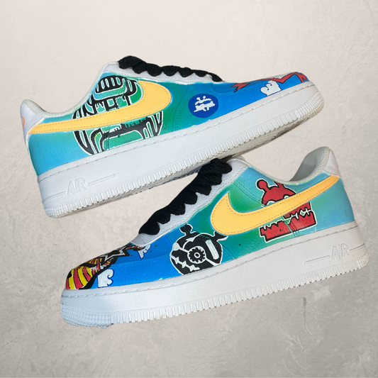 Custom Lowlands through the years Nike Airforce 1 sneakers 40- by @M.a.r.r.art