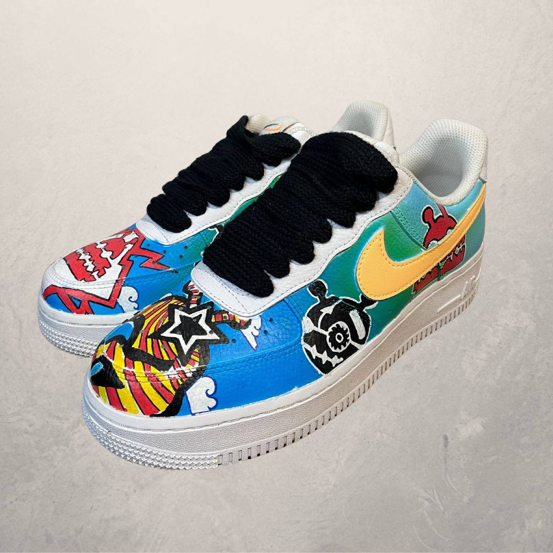 Custom Lowlands through the years Nike Airforce 1 sneakers 40- by @M.a.r.r.art