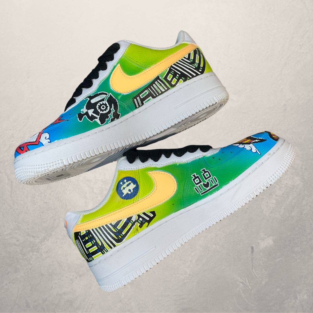 Custom Lowlands through the years Nike Airforce 1 sneakers 40- by @M.a.r.r.art