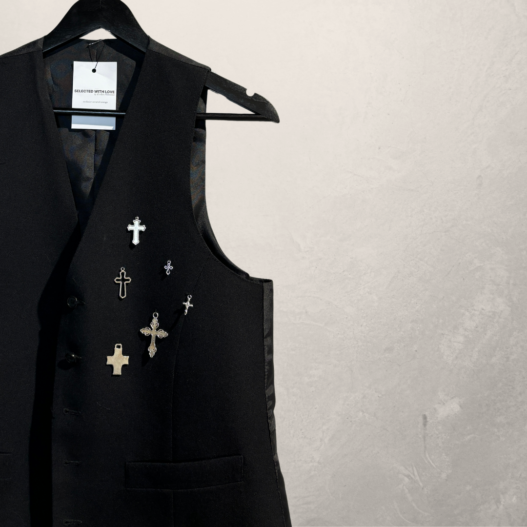 Custom zwart vest M- van SelectedwithLove.nl