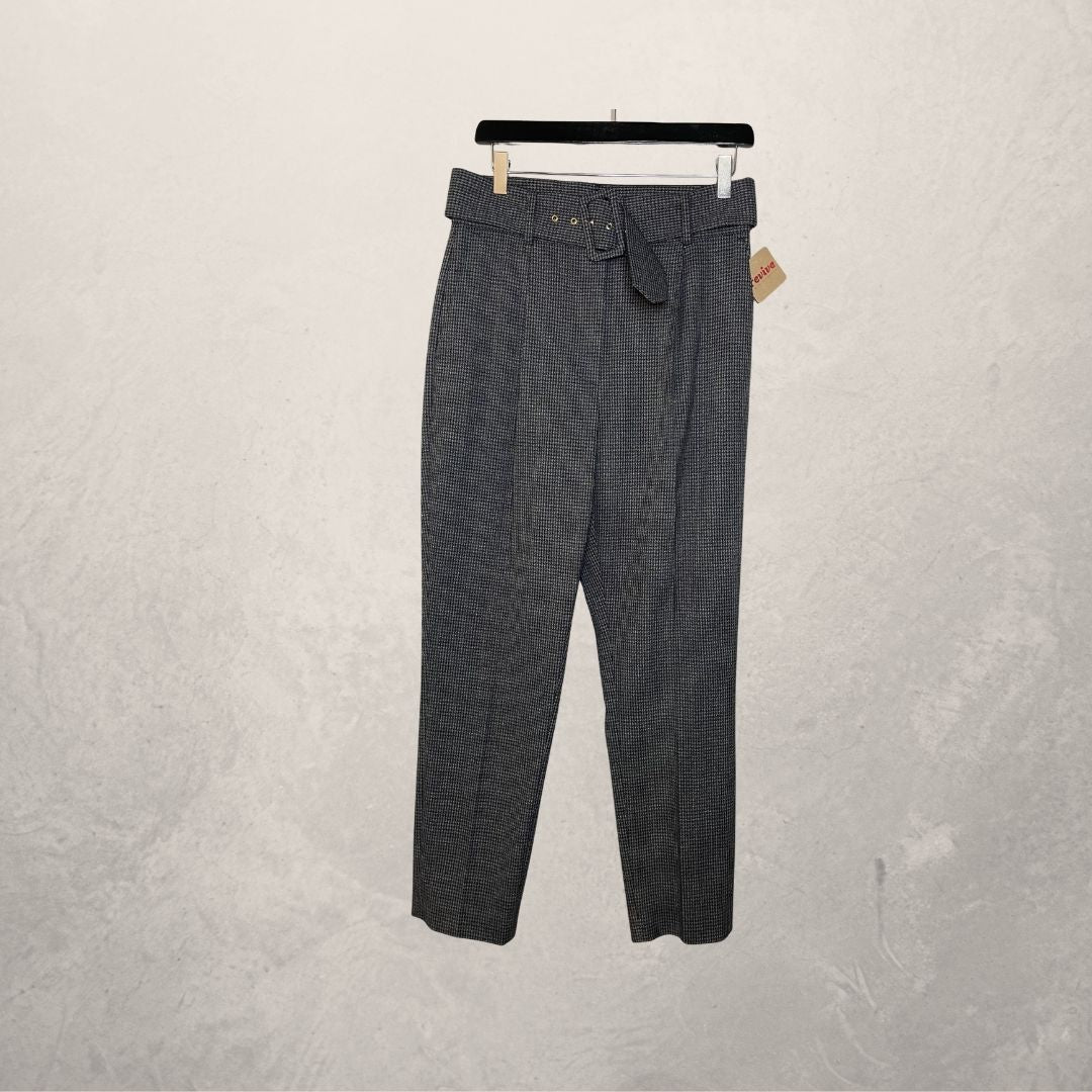 DKNY grey check trousers w/belt S