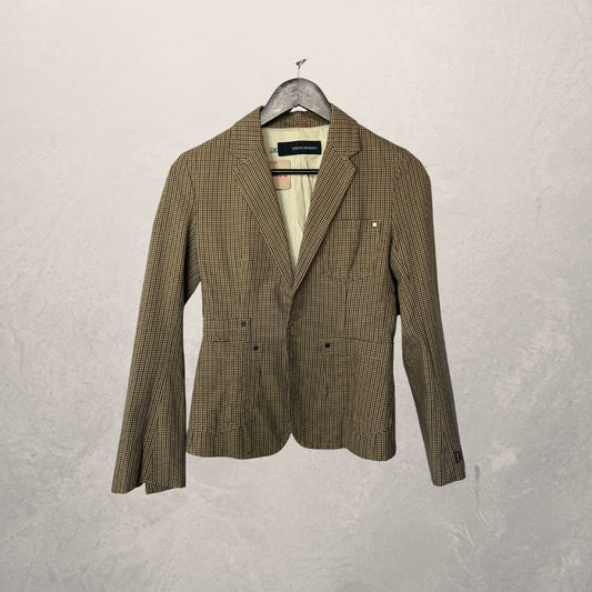 DSQUARED2 beige/brown checkered blazer S