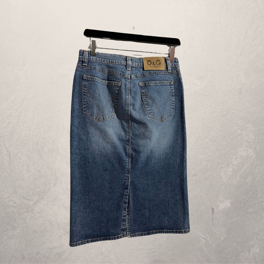 Dolce & Gabbana mid blue denim skirt L