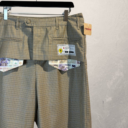Daily Paper bruine geruite pantalon M (set)