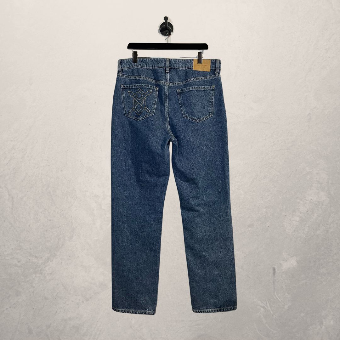 Daily Paper middenblauwe denim jeansbroek L