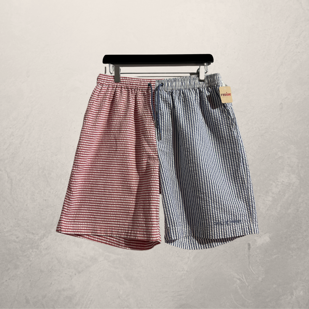 Daily Paper rode en blauwe shorts (set) L