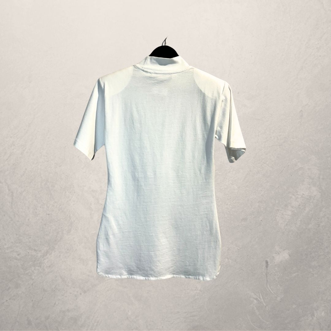 Daily Paper white high neck tshirt with shoulder pads S