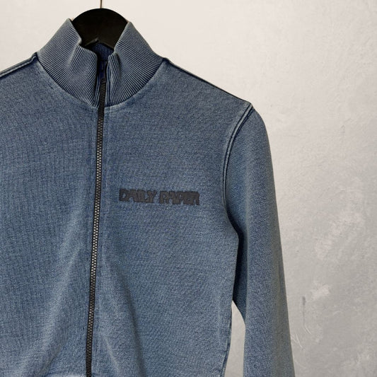 Daily Paper blue cropped zipup XS