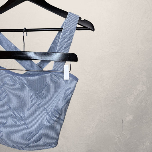 Daily Paper lichtblauw gebreide croptop L (set)