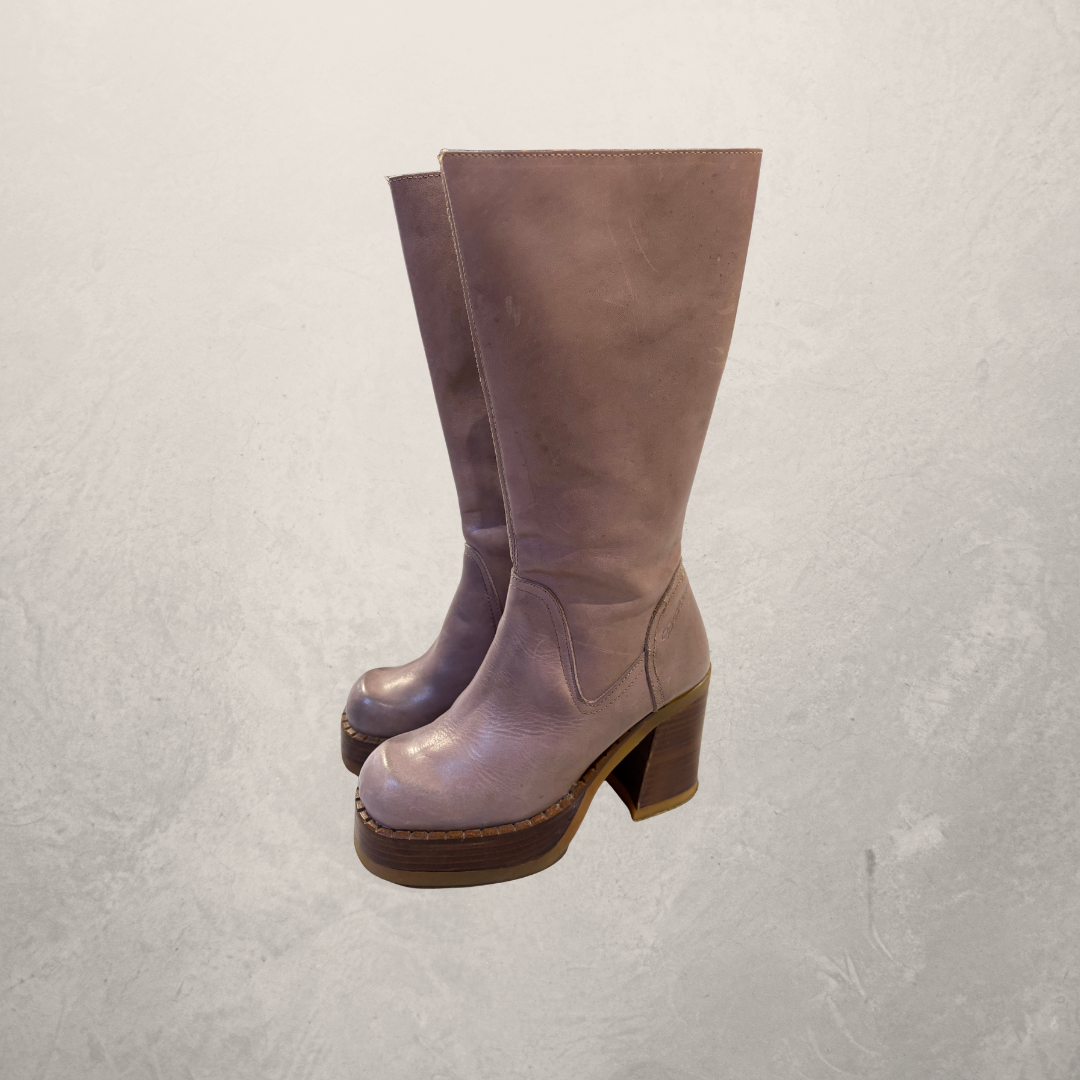 Destroy Taupe Platform Boots 37