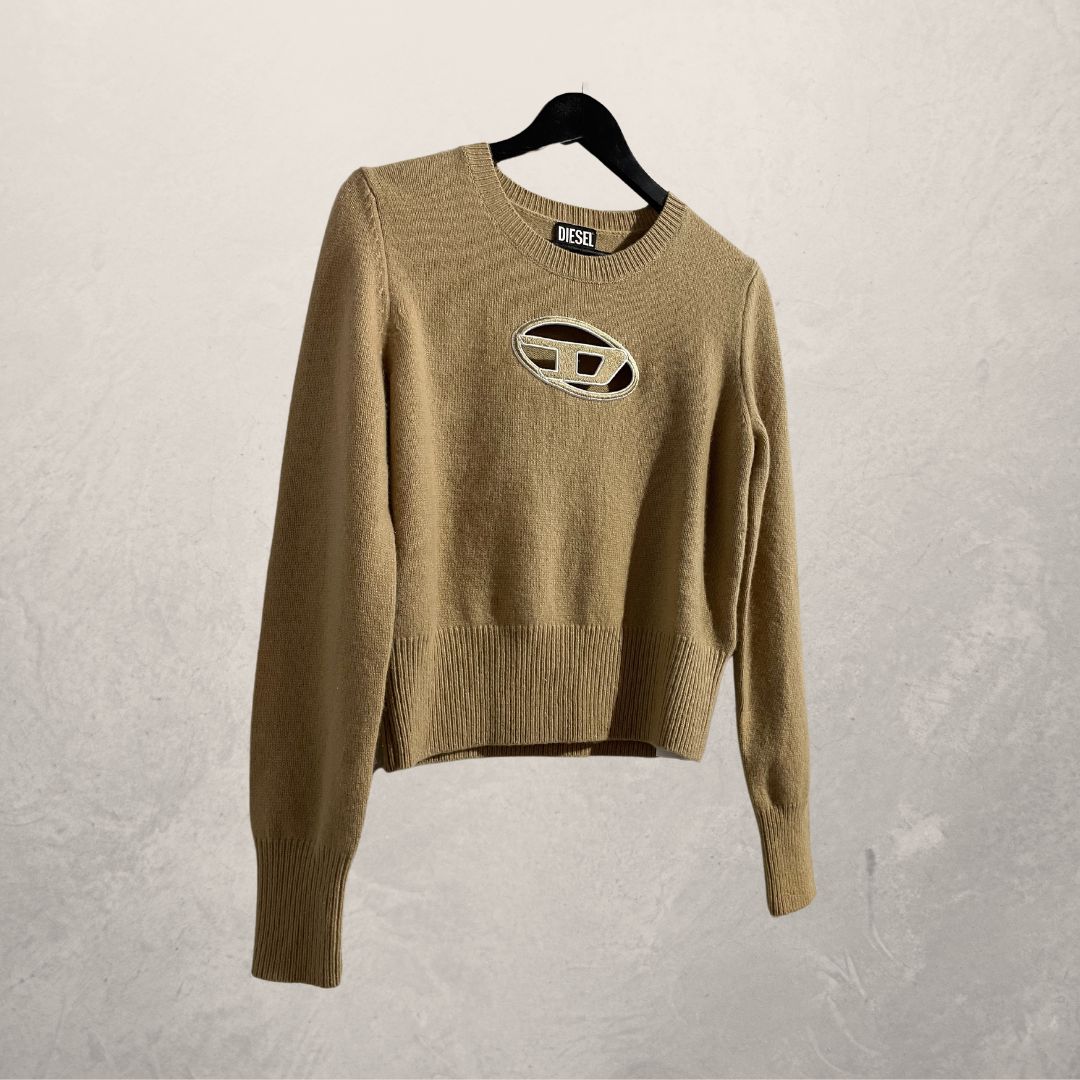 Diesel beige logo jumper S/M