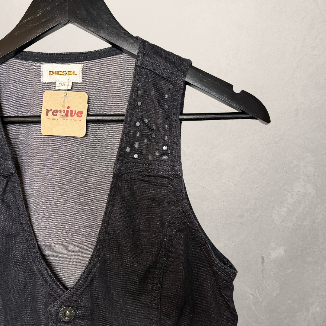 Diesel zwart spijkergilet S