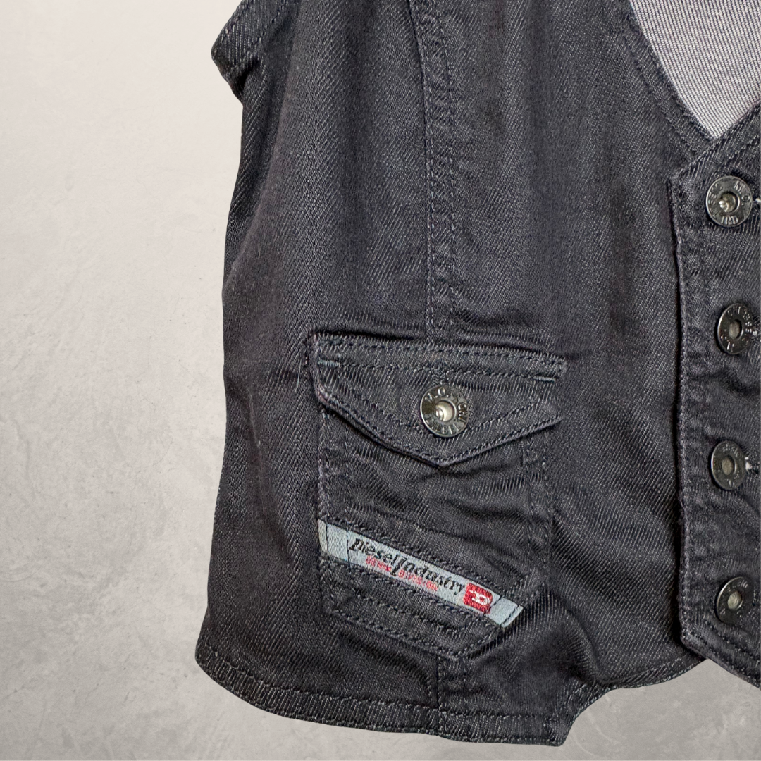 Diesel zwart spijkergilet S