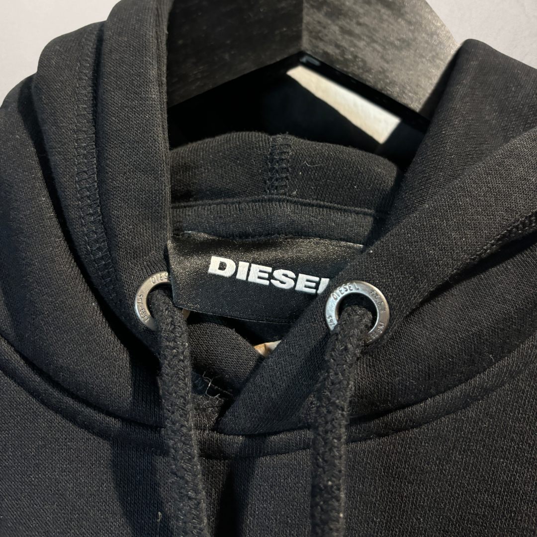 Diesel black red logo hoodie M