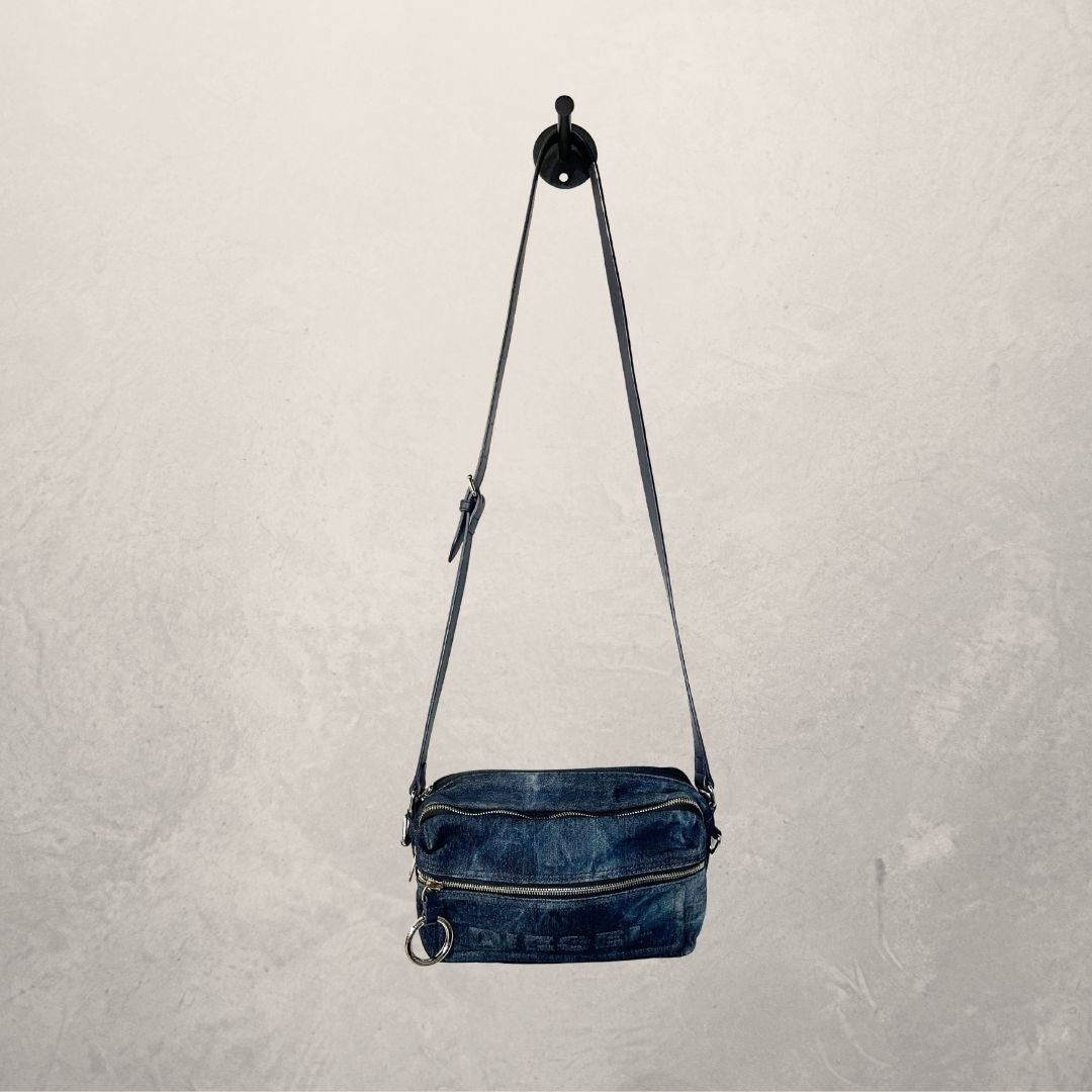 Diesel denim crossbody tas