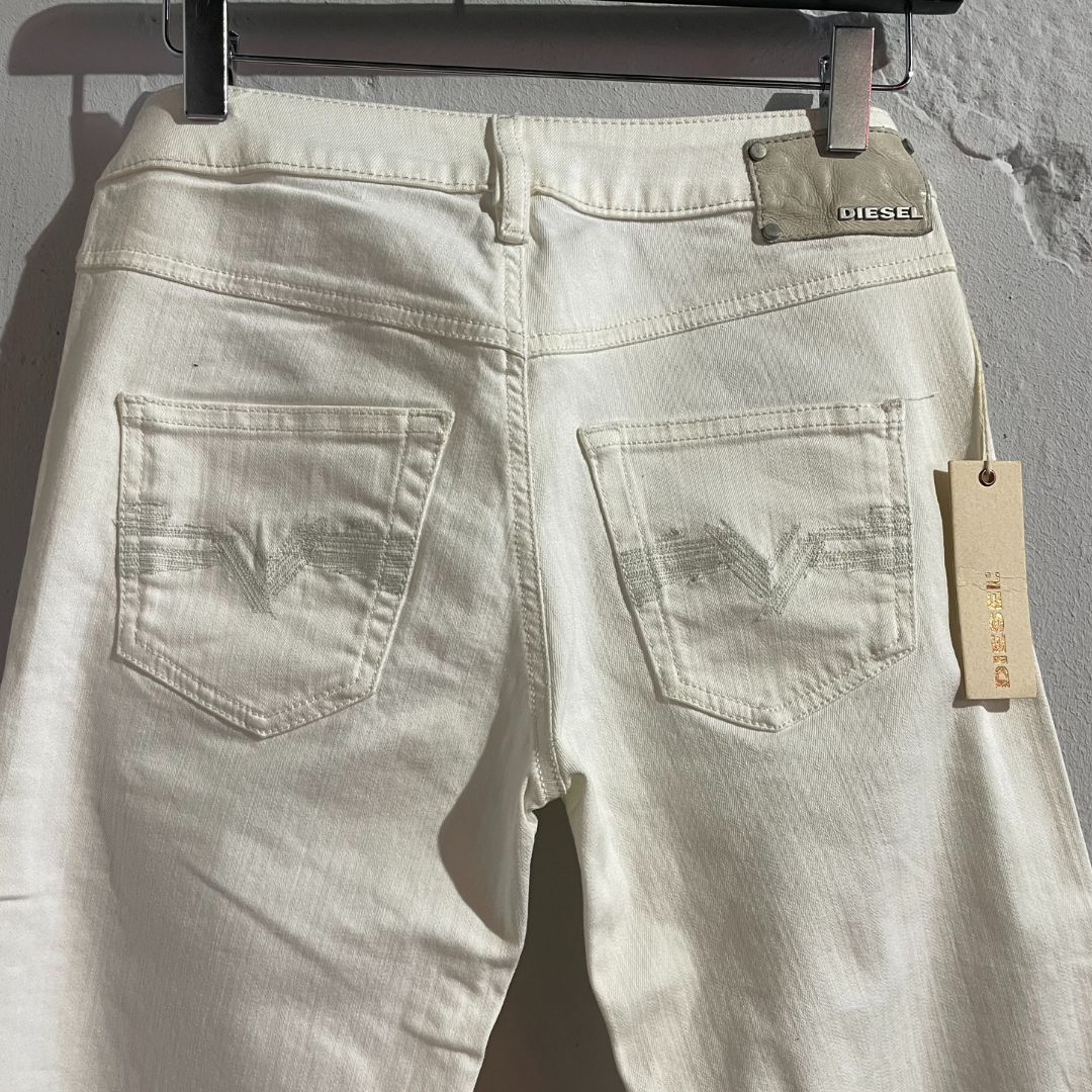 Diesel white denim pants XS