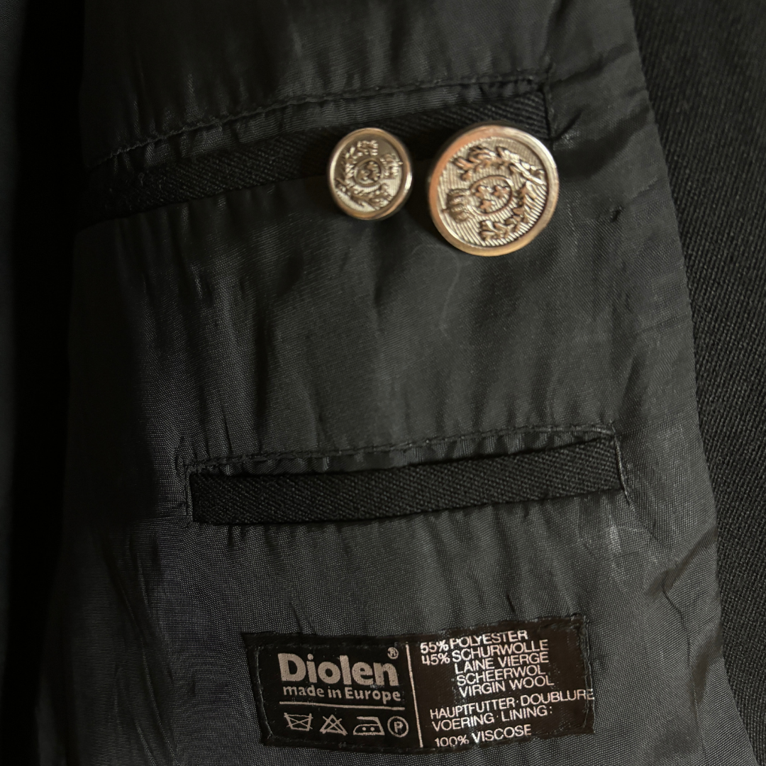 Diolen Zwart vintage blazer 52 - by SelectwithLove.nl