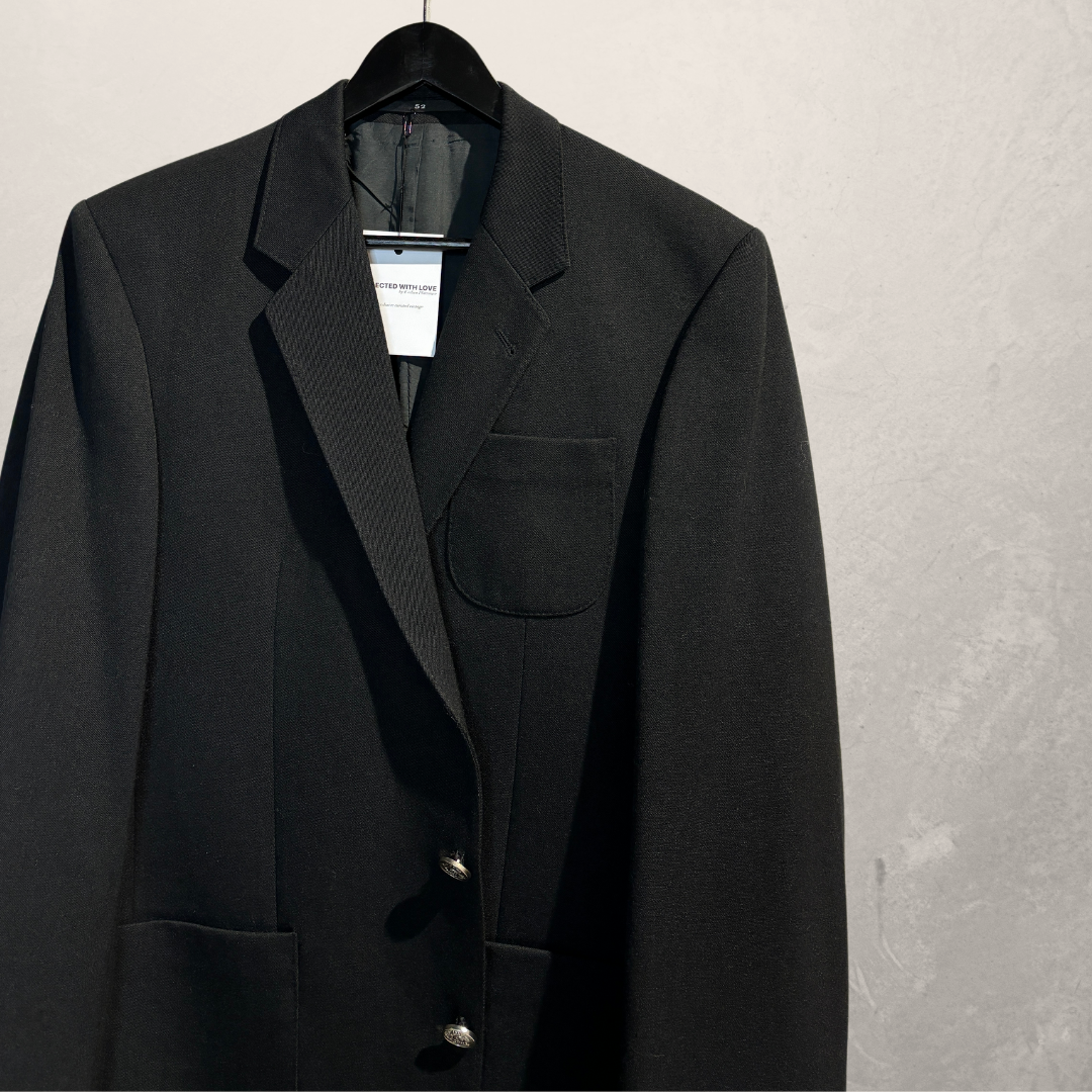 Diolen Zwart vintage blazer 52 - by SelectwithLove.nl